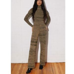 Mara Hoffman Climate+ Wool Pant & Turtleneck Sweater Black Camel Space Knit XXS